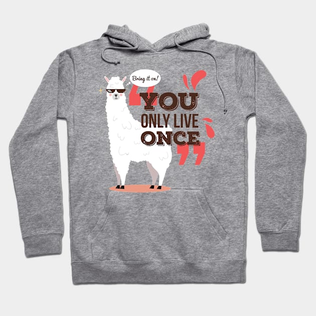 You Only Live Once Hoodie by Mako Design 